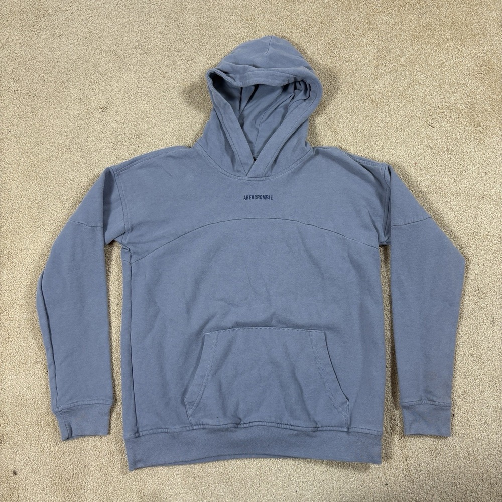 Abercrombie & Fitch Kids Relaxed Fit Hoodie Size 15/16 Blue Gray Pullover Youth